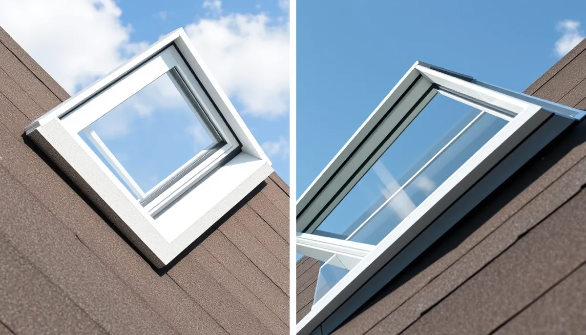 Comparaison entre une fenêtre de toit et une verrière sur toit plat